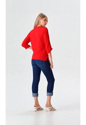 Blusa Para Mujer Manga 3/4 Rojo Marca L&H Ref. 1F412665