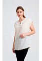 Blusa Para Mujer Manga Corta Beige Marca L&H Ref. 1F412687 de L&H