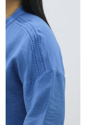 Blusa Para Mujer Manga 3/4 Azul Marca L&H Ref. 1F412666