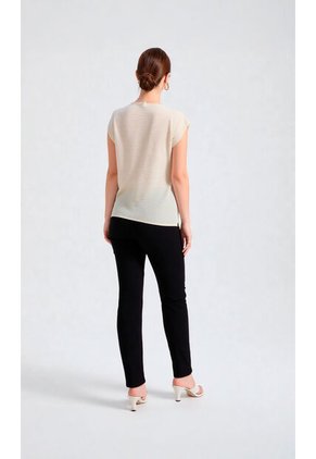 Blusa Para Mujer Manga Corta Beige Marca L&H Ref. 1F412687