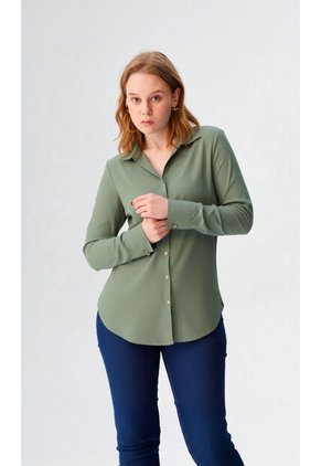 Blusa Para Mujer Manga Larga Verde Marca L&H Ref. 1F412696