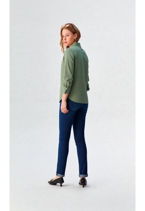 Blusa Para Mujer Manga Larga Verde Marca L&H Ref. 1F412696