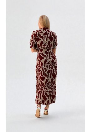 Vestido Para Mujer Manga Corta Terracota Marca L&H Ref. 1F417023