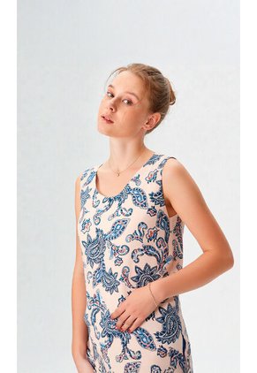 Blusa Para Mujer Manga Sisa Azul Marca L&H Ref. 1F412706