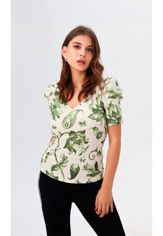 Camiseta Para Mujer Manga Corta Verde Marca L&H Ref. 1Y409021 L&H