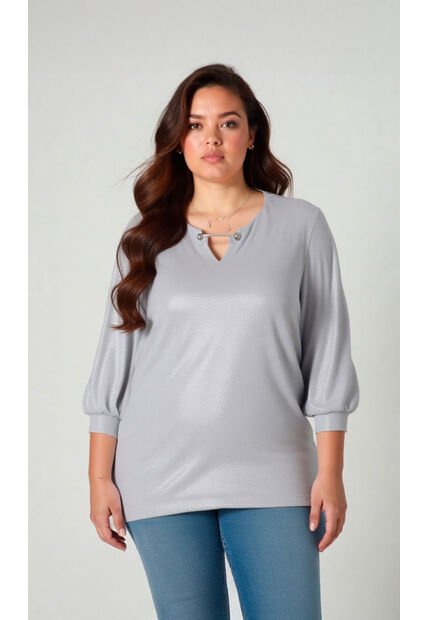 Camiseta Para Mujer. Gris Claro Marca L&H Ref. 1F609184