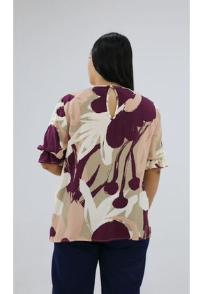 Blusa Para Mujer. Manga Corta Taupe Marca L&H Ref. 2J612088