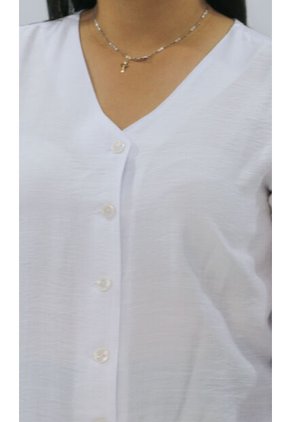 Blusa Para Mujer Manga 3/4 Blanco Marca L&H Ref. 1F412665