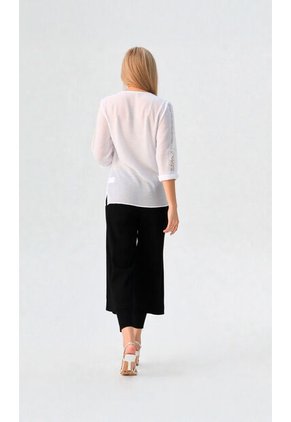 Blusa Para Mujer Manga 3/4 Blanco Marca L&H Ref. 1F412665