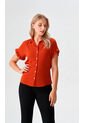 Blusa Para Mujer Manga Corta Terracota Marca L&H Ref. 1F412676 de L&H