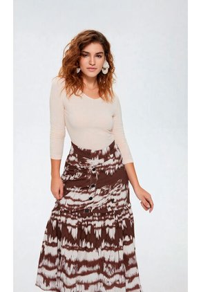 Falda Para Mujer Cafe Marca L&H Ref. 1F414042