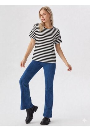 Camiseta Para Mujer Manga Corta Negro Marca L&H Ref. 1F409548