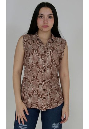 Blusa Para Mujer Manga Sisa Cafe Marca L&H