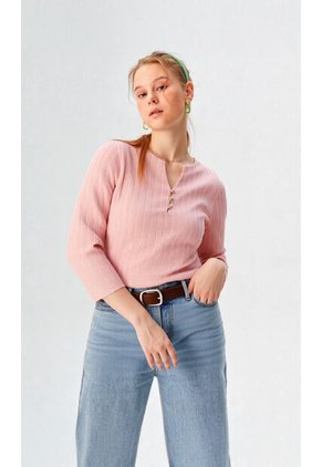 Blusa Para Mujer Manga 3/4 Rosado Marca L&H Ref. 5P412273