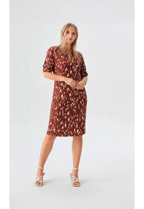 Vestido Para Mujer Manga Corta Cafe Marca L&H Ref. 1Y417030