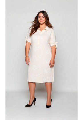 Vestido Para Mujer. Manga Corta Beige Marca L&H Ref. 1Y617019