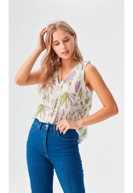 Blusa Para Mujer Manga Sisa Verde Marca L&H Ref. 2J412280