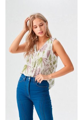 Blusa Para Mujer Manga Sisa Verde Marca L&H Ref. 2J412280