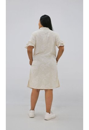 Vestido Para Mujer. Manga Corta Beige Marca L&H Ref. 1Y617019