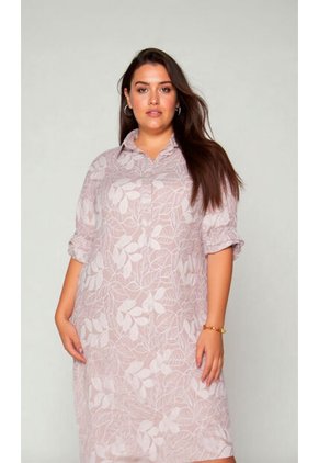 Vestido Para Mujer. Manga Corta Taupe Marca L&H Ref. 1Y617019