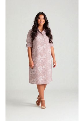 Vestido Para Mujer. Manga Corta Taupe Marca L&H Ref. 1Y617019