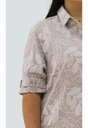 Vestido Para Mujer. Manga Corta Taupe Marca L&H Ref. 1Y617019