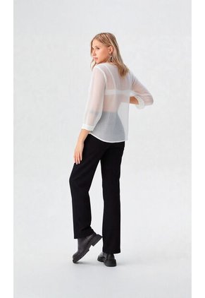 Blusa Para Mujer Manga 3/4 Blanco Marca L&H Ref. 5P412269