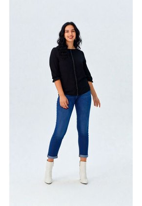 Blusa Para Mujer Manga 3/4 Negro Marca L&H Ref. 5P412274