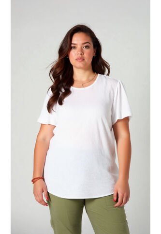 Blusa Para Mujer. Manga Corta Blanco Marca L&H Ref. 1F612232 L&H