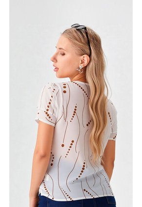 Blusa Para Mujer Manga Corta Blanco Marca L&H Ref. 5P412268