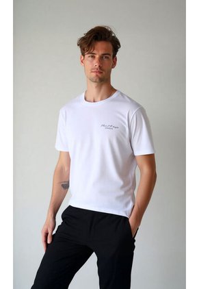 T-Shirt Para Hombre Blanco Marca L&H Ref. 2Bw119001