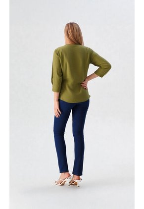 Blusa Para Mujer Manga 3/4 Verde Marca L&H Ref. 5P412269