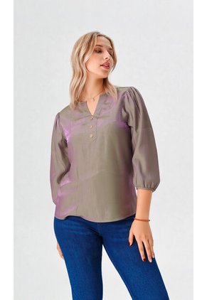 Blusa Para Mujer Manga 3/4 Verde Marca L&H Ref. 5P412272