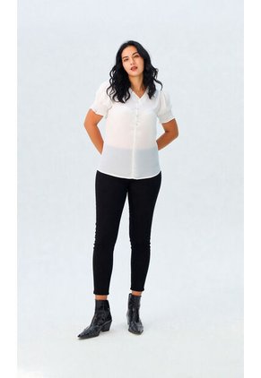 Blusa Para Mujer Manga Corta Crudo Marca L&H Ref. 5P412275