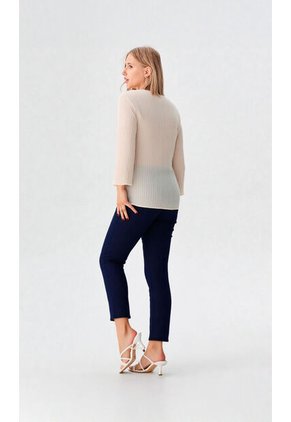 Blusa Para Mujer Manga 3/4 Beige Marca L&H Ref. 5P412273