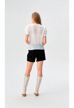 Blusa Para Mujer Manga Corta Crudo Marca L&H Ref. 5P412275