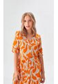 Vestido Para Mujer Manga Corta Naranja Marca L&H Ref. 1F417023 de L&H