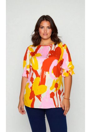 Blusa Para Mujer. Manga Corta Terracota Marca L&H Ref. 2J612088