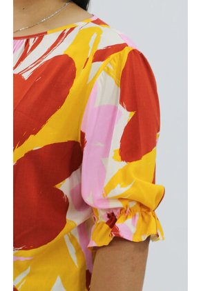 Blusa Para Mujer. Manga Corta Terracota Marca L&H Ref. 2J612088