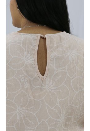 Blusa Para Mujer. Manga Corta Beige Marca L&H Ref. 1F612232
