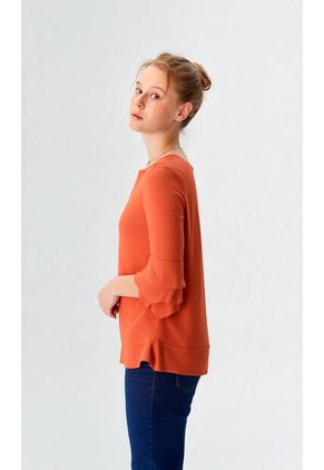 Blusa Para Mujer Manga 3/4 Cafe Marca L&H Ref. 5P412271
