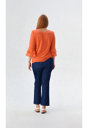 Blusa Para Mujer Manga 3/4 Cafe Marca L&H Ref. 5P412271