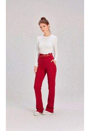 Pantalon Para Mujer Rojo Marca L&H Ref. 1T407011