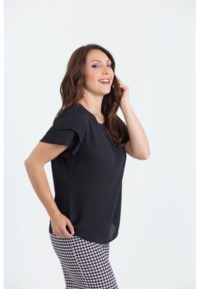 Blusa Para Mujer Manga Corta Negro Marca L&H