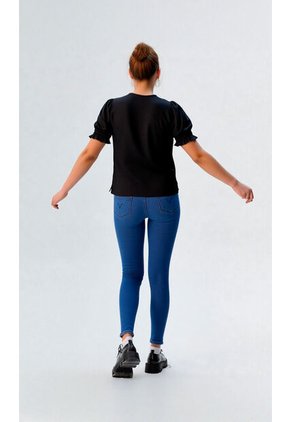 Blusa Para Mujer Manga Corta Negro Marca L&H Ref. 5P412275