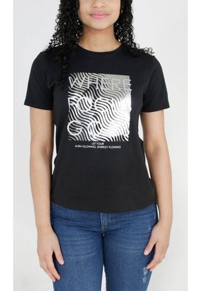 Camiseta Para Mujer Manga Corta Negro Marca L&H