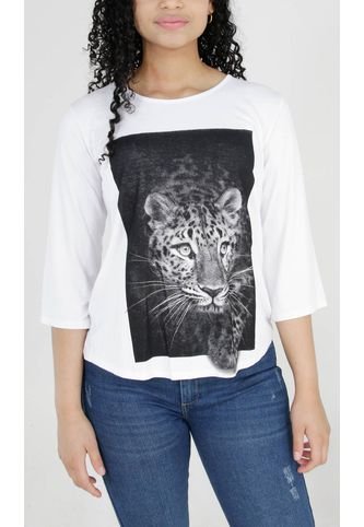 Camiseta Para Mujer Manga 3/4 Blanco Marca L&H L&H