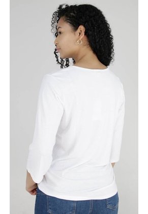 Camiseta Para Mujer Manga 3/4 Blanco Marca L&H