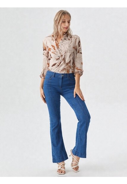 Blusa Para Mujer Manga 3/4 Taupe Marca L&H Ref. 1F412731