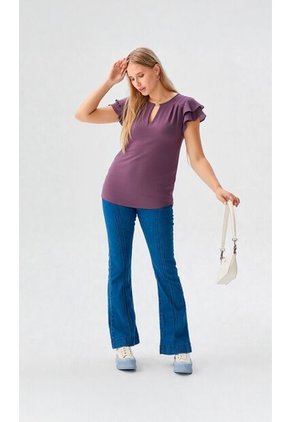 Blusa Para Mujer Manga Corta Morado Marca L&H Ref. 1F412719